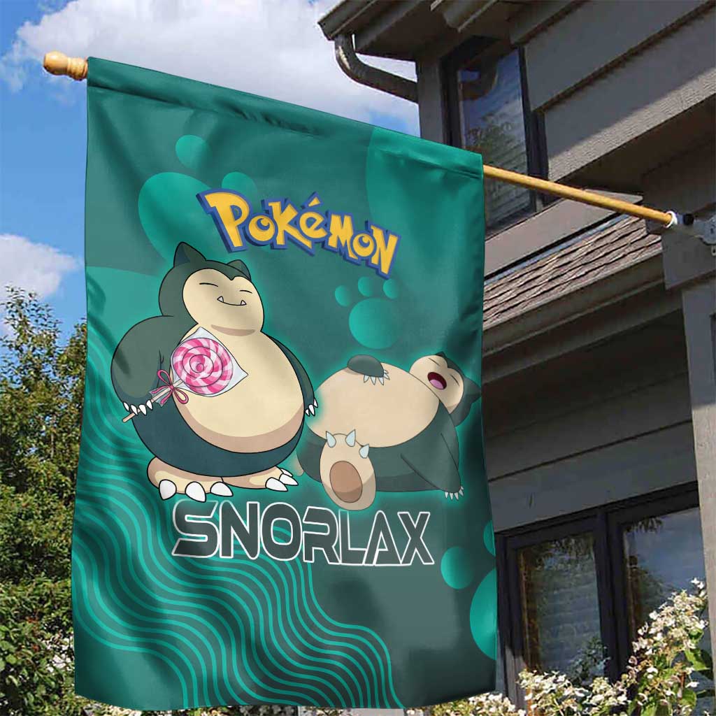 Snorlax Poké Garden Flag Chill Mint Cartoon Bubble Style