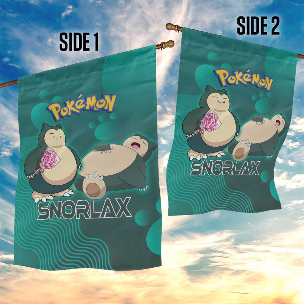 Snorlax Poké Garden Flag Chill Mint Cartoon Bubble Style