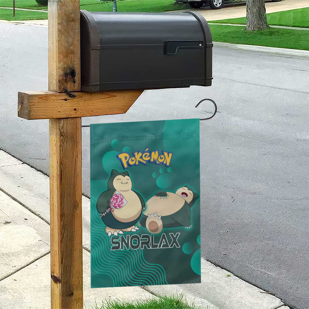 Snorlax Poké Garden Flag Chill Mint Cartoon Bubble Style