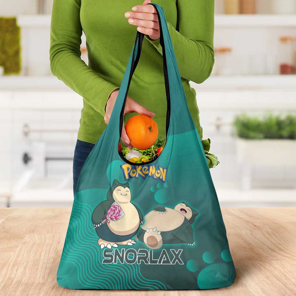 Snorlax Poké Grocery Bag Chill Mint Cartoon Bubble Style