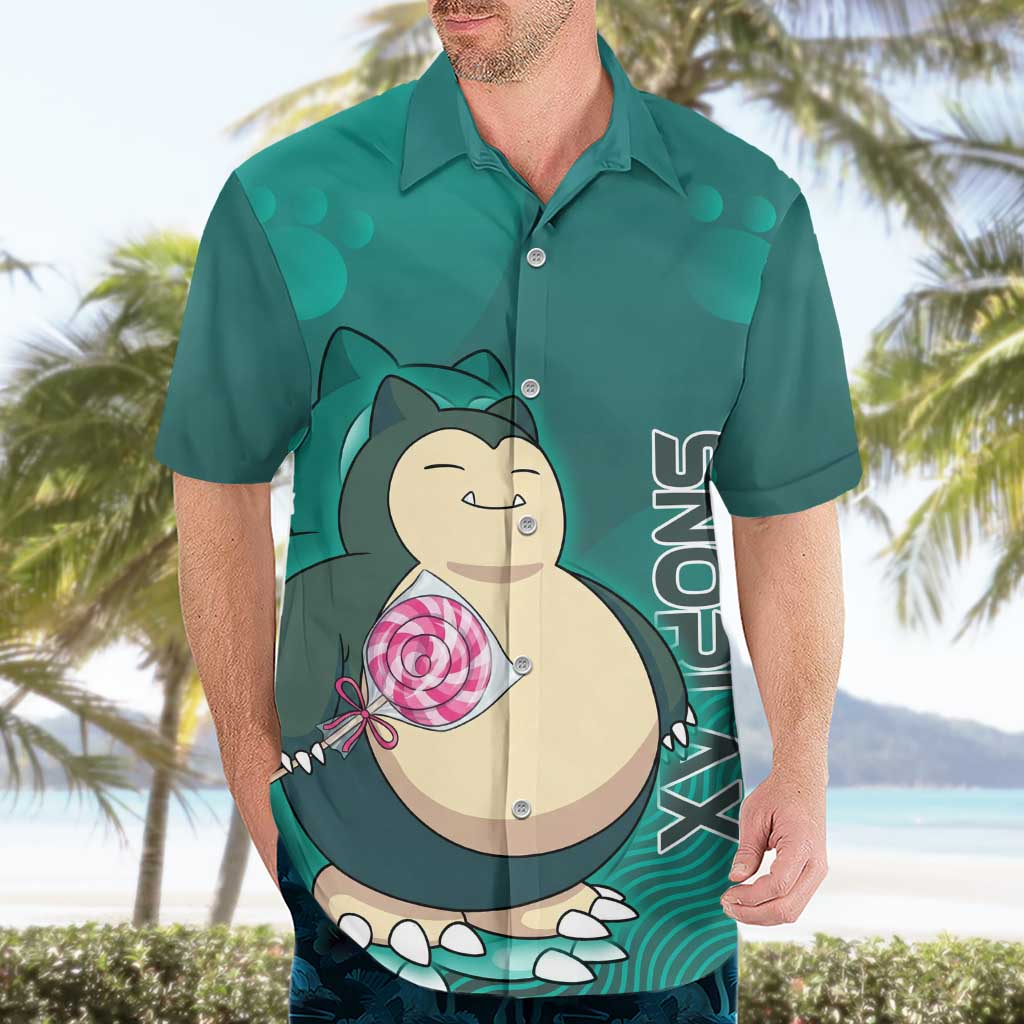 Snorlax Poké Hawaiian Shirt Chill Mint Cartoon Bubble Style