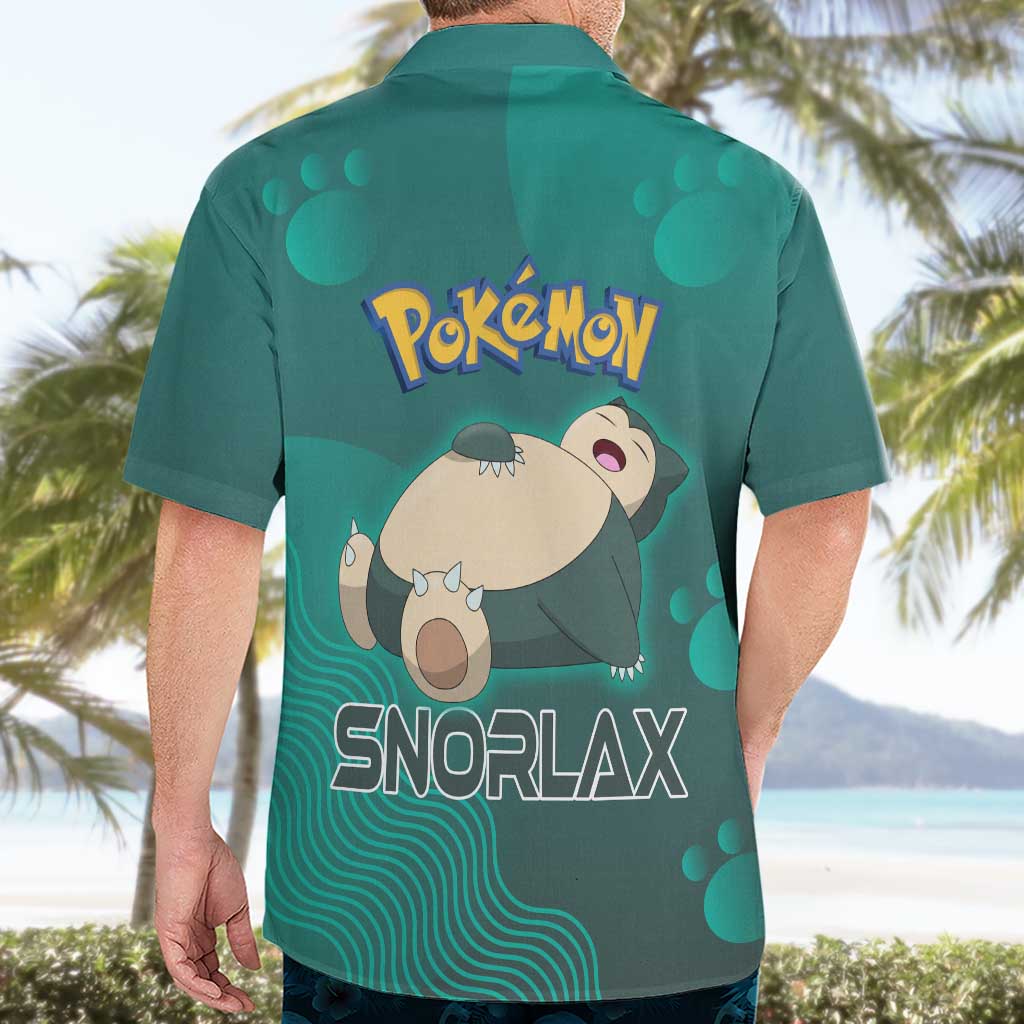 Snorlax Poké Hawaiian Shirt Chill Mint Cartoon Bubble Style