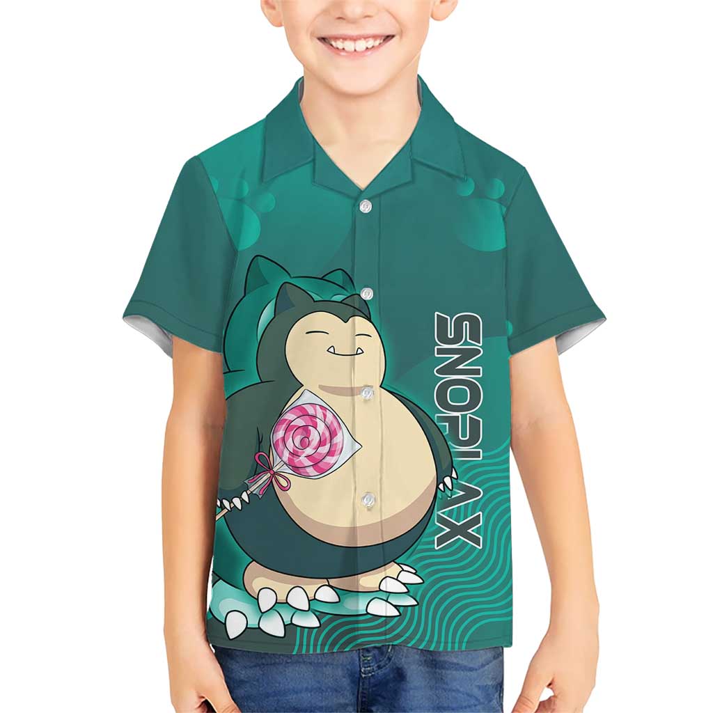 Snorlax Poké Hawaiian Shirt Chill Mint Cartoon Bubble Style