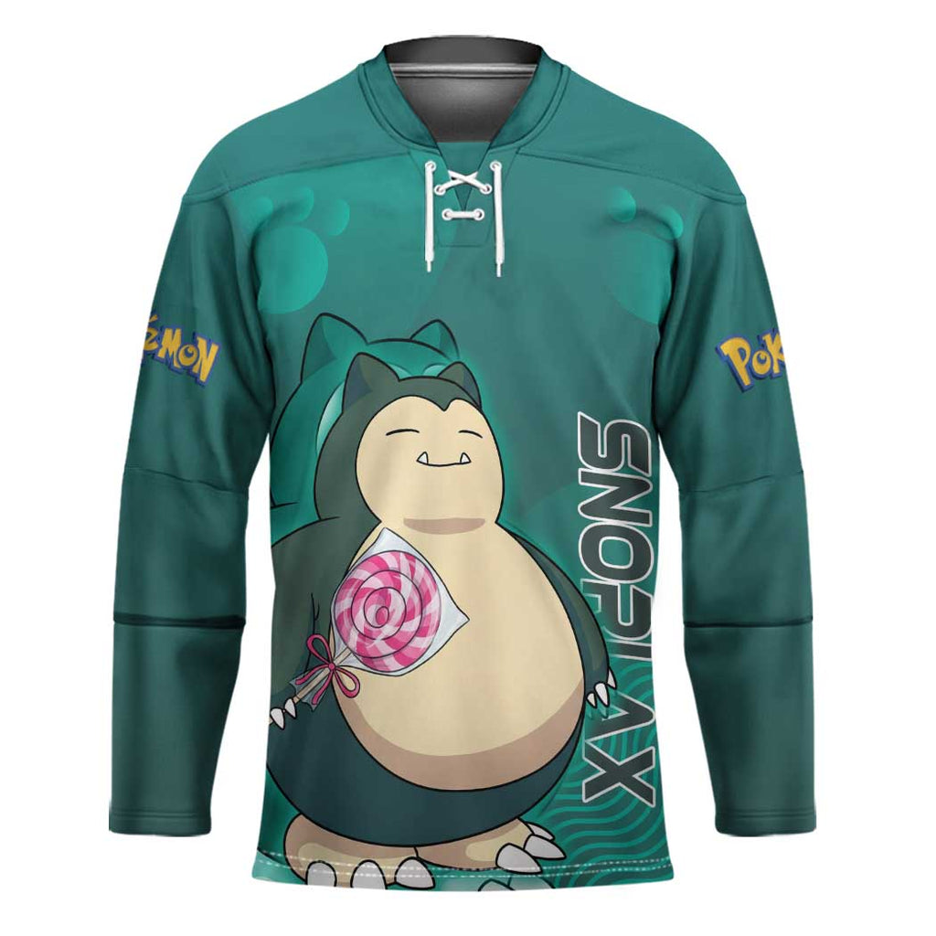 Snorlax Poké Hockey Jersey Chill Mint Cartoon Bubble Style