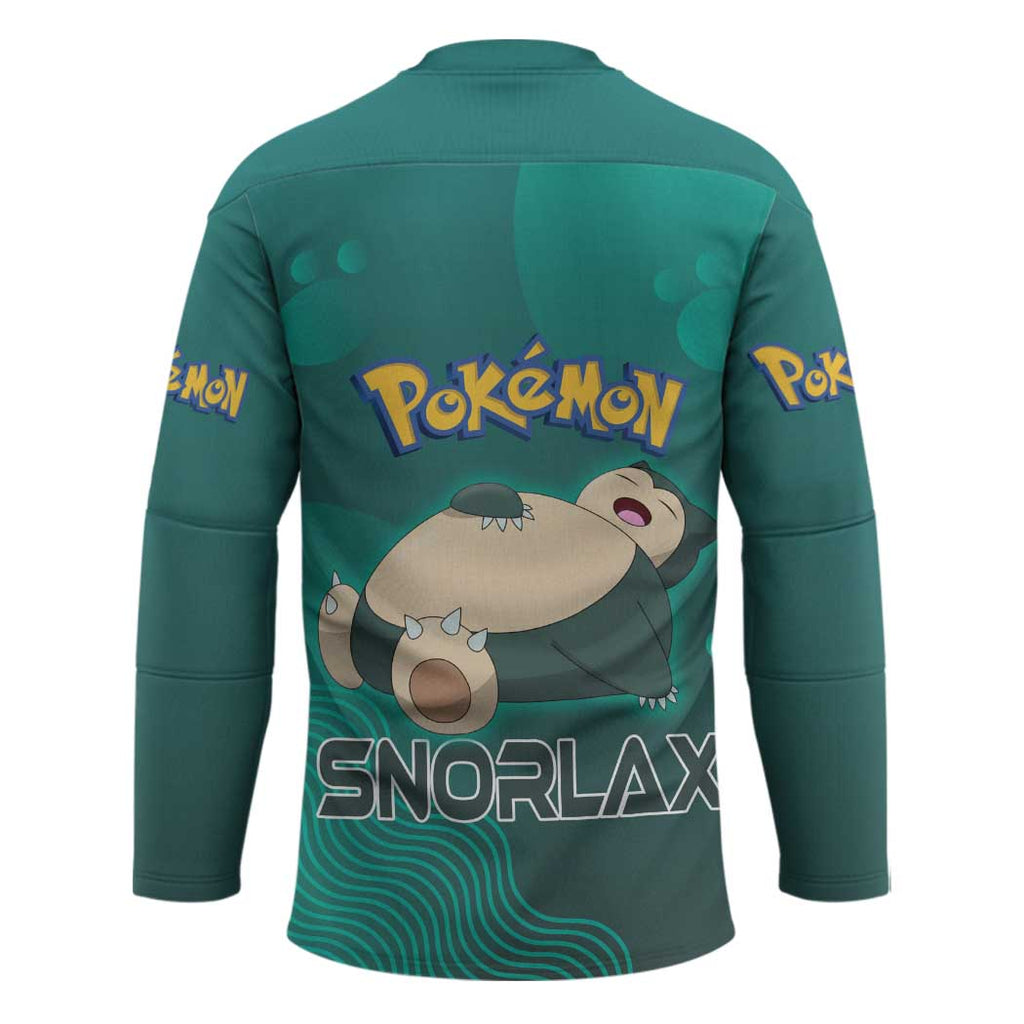 Snorlax Poké Hockey Jersey Chill Mint Cartoon Bubble Style
