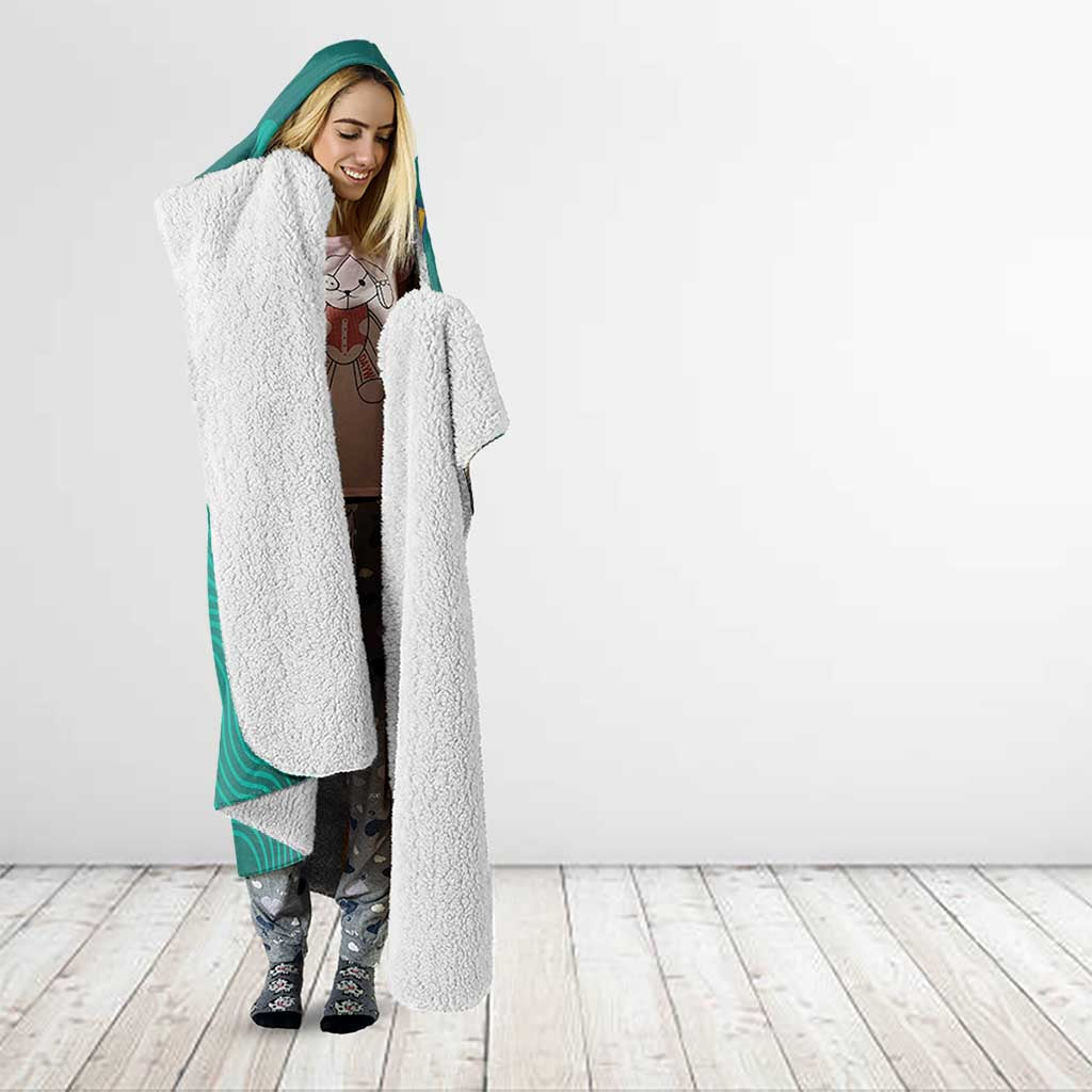 Snorlax Poké Hooded Blanket Chill Mint Cartoon Bubble Style