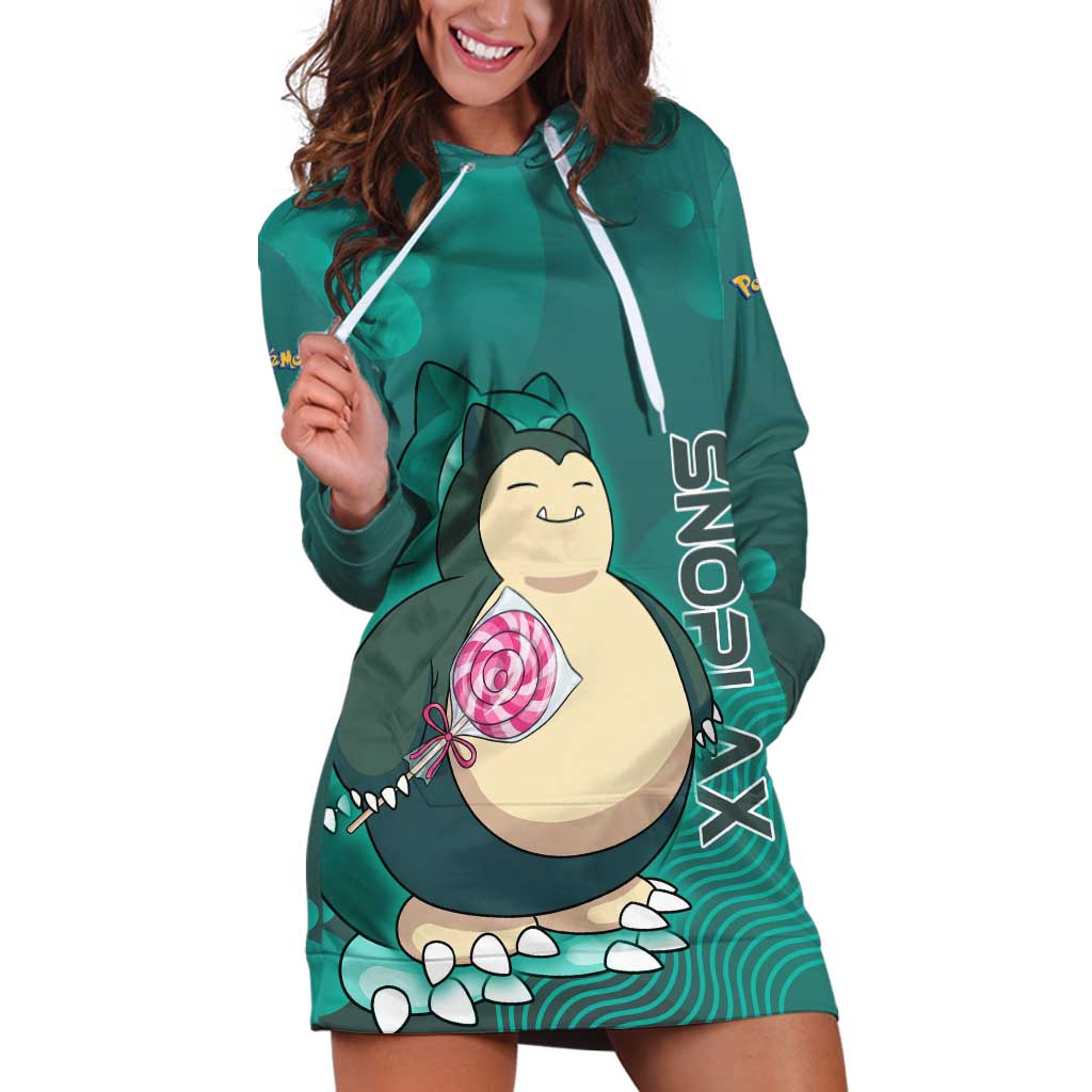 Snorlax Poké Hoodie Dress Chill Mint Cartoon Bubble Style