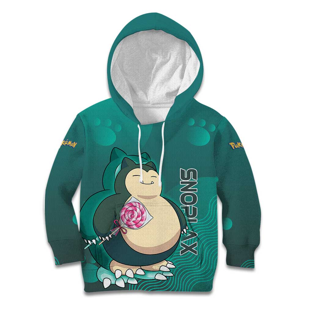Snorlax Poké Kid Hoodie Chill Mint Cartoon Bubble Style