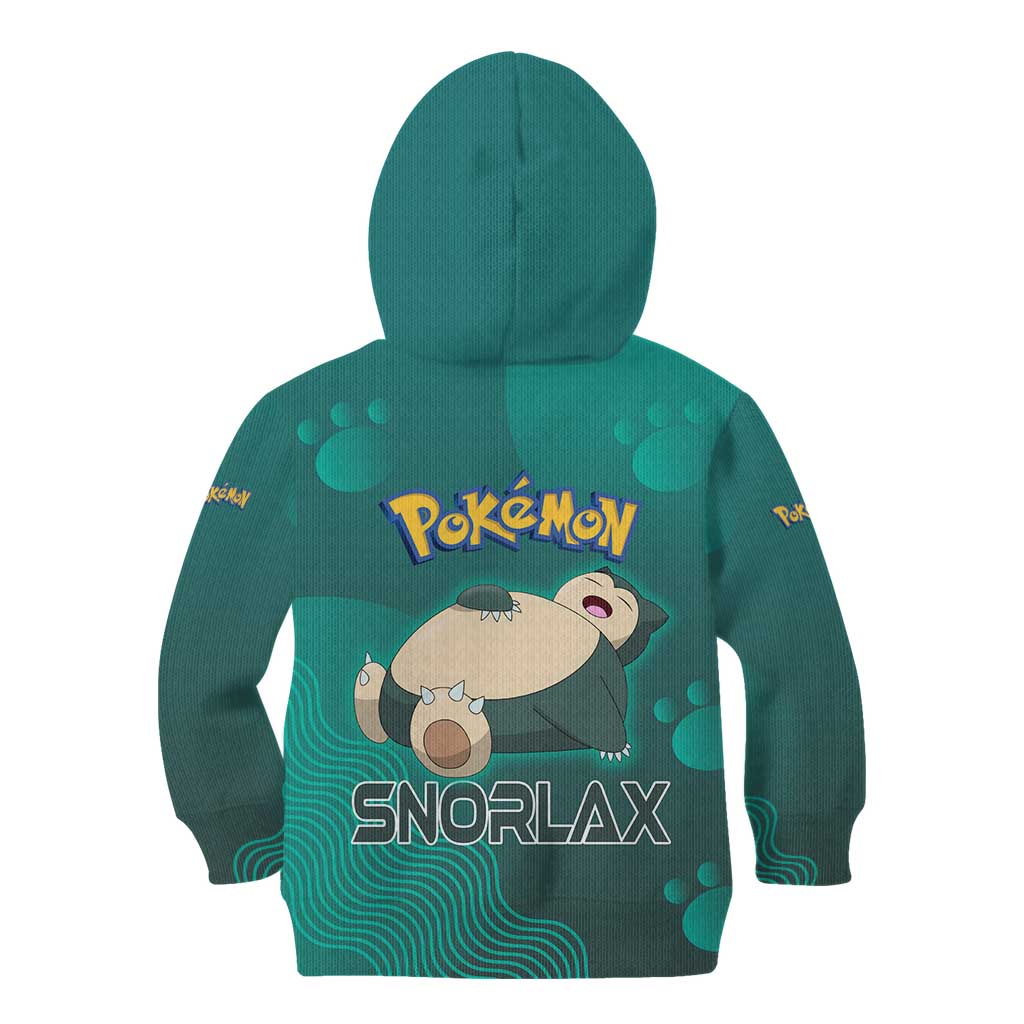 Snorlax Poké Kid Hoodie Chill Mint Cartoon Bubble Style