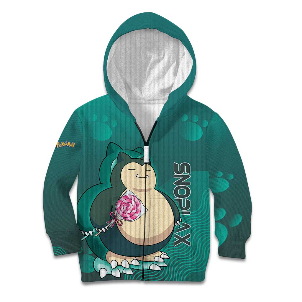 Snorlax Poké Kid Hoodie Chill Mint Cartoon Bubble Style