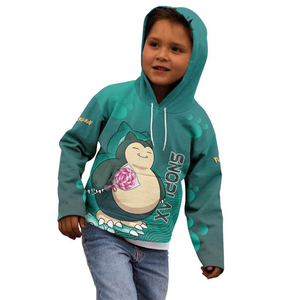 Snorlax Poké Kid Hoodie Chill Mint Cartoon Bubble Style