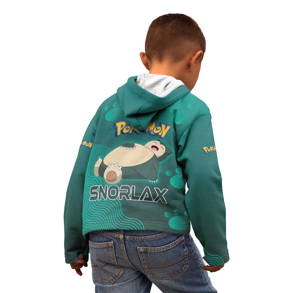 Snorlax Poké Kid Hoodie Chill Mint Cartoon Bubble Style