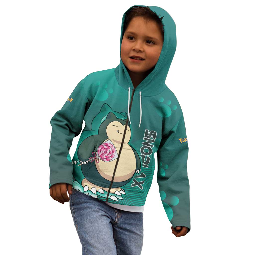 Snorlax Poké Kid Hoodie Chill Mint Cartoon Bubble Style