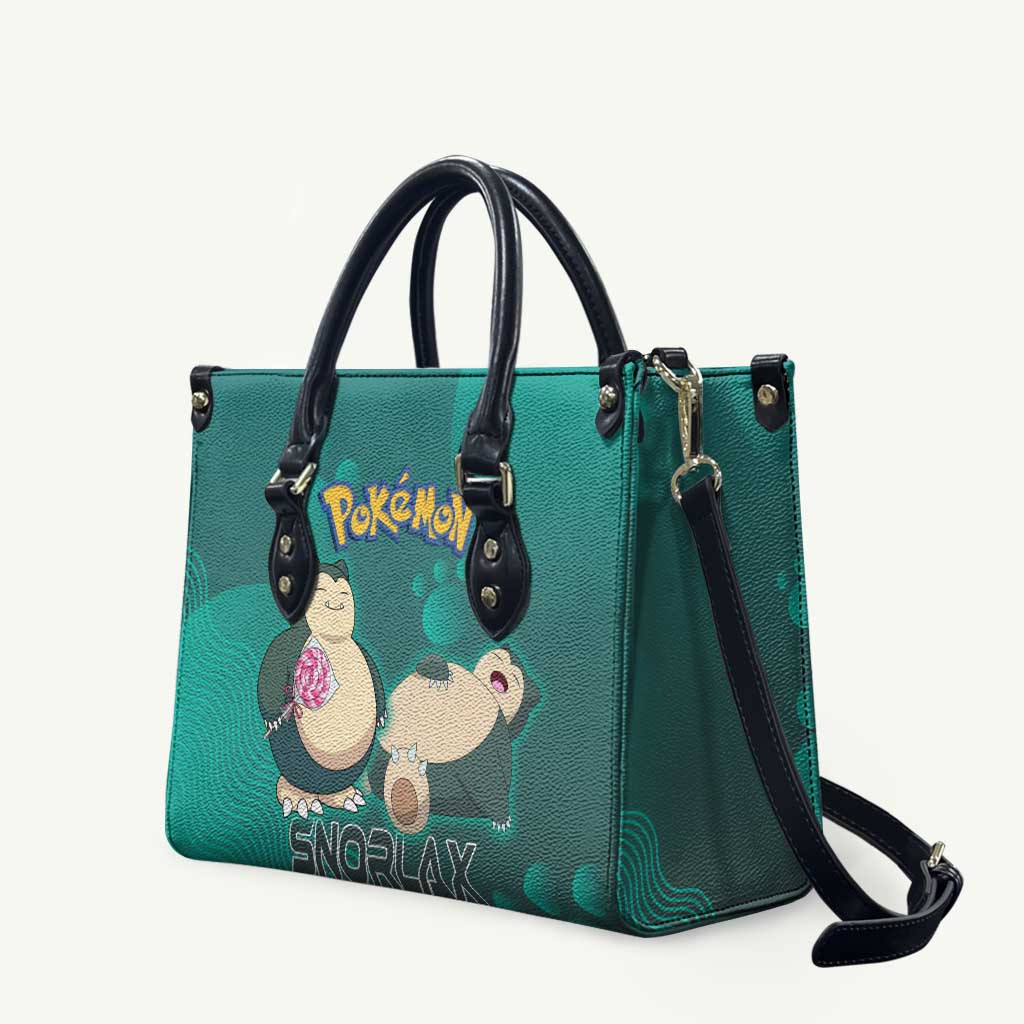 Snorlax Poké Leather Bag Chill Mint Cartoon Bubble Style