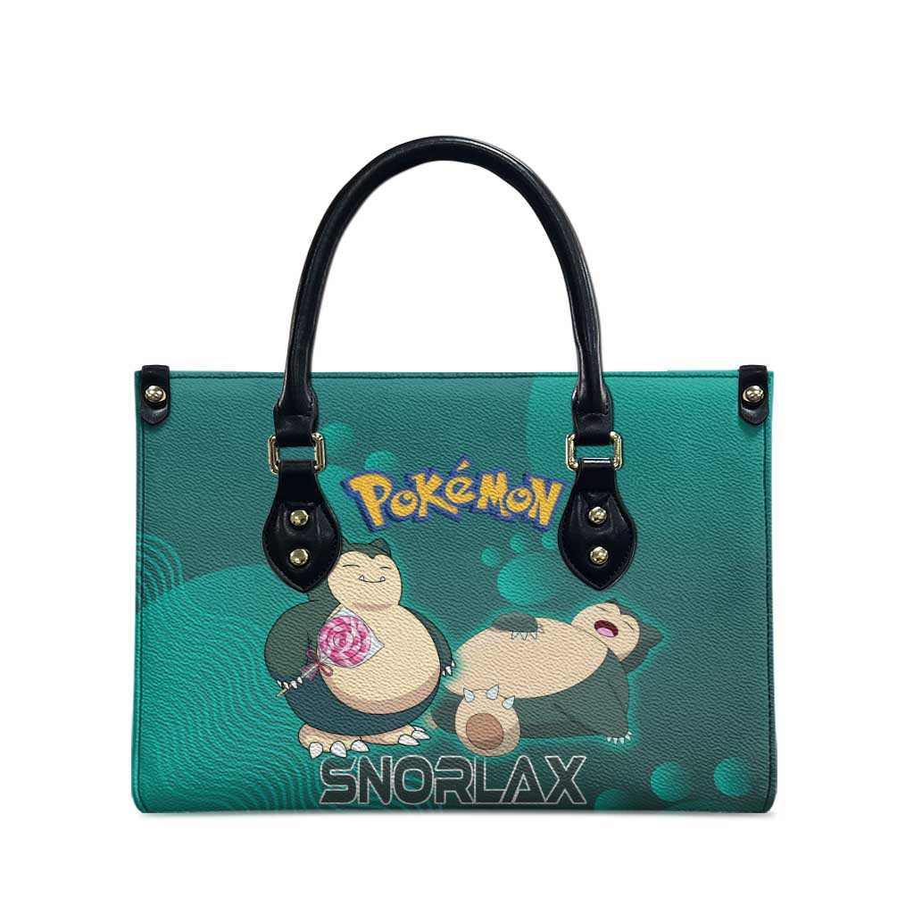 Snorlax Poké Leather Bag Chill Mint Cartoon Bubble Style