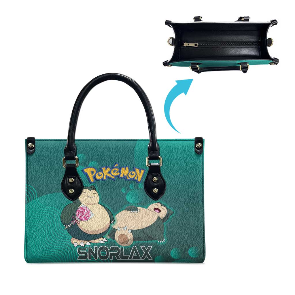 Snorlax Poké Leather Bag Chill Mint Cartoon Bubble Style