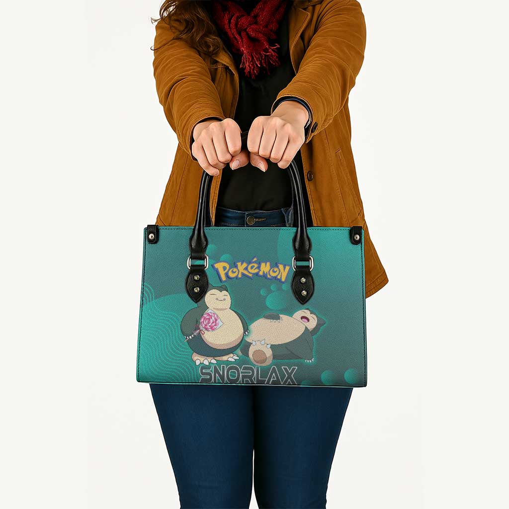 Snorlax Poké Leather Bag Chill Mint Cartoon Bubble Style