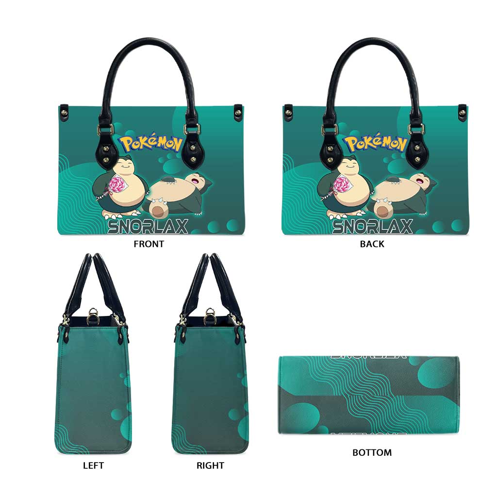 Snorlax Poké Leather Bag Chill Mint Cartoon Bubble Style