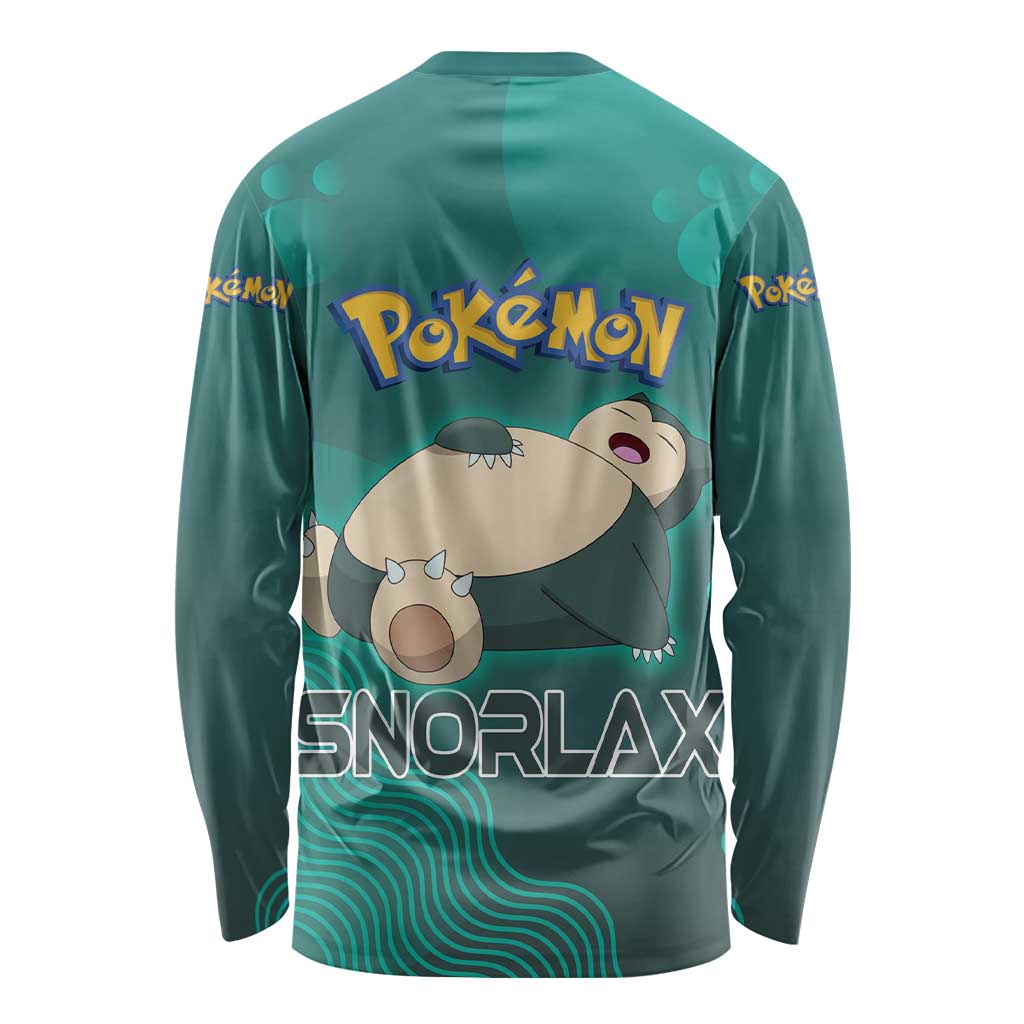 Snorlax Poké Long Sleeve Shirt Chill Mint Cartoon Bubble Style