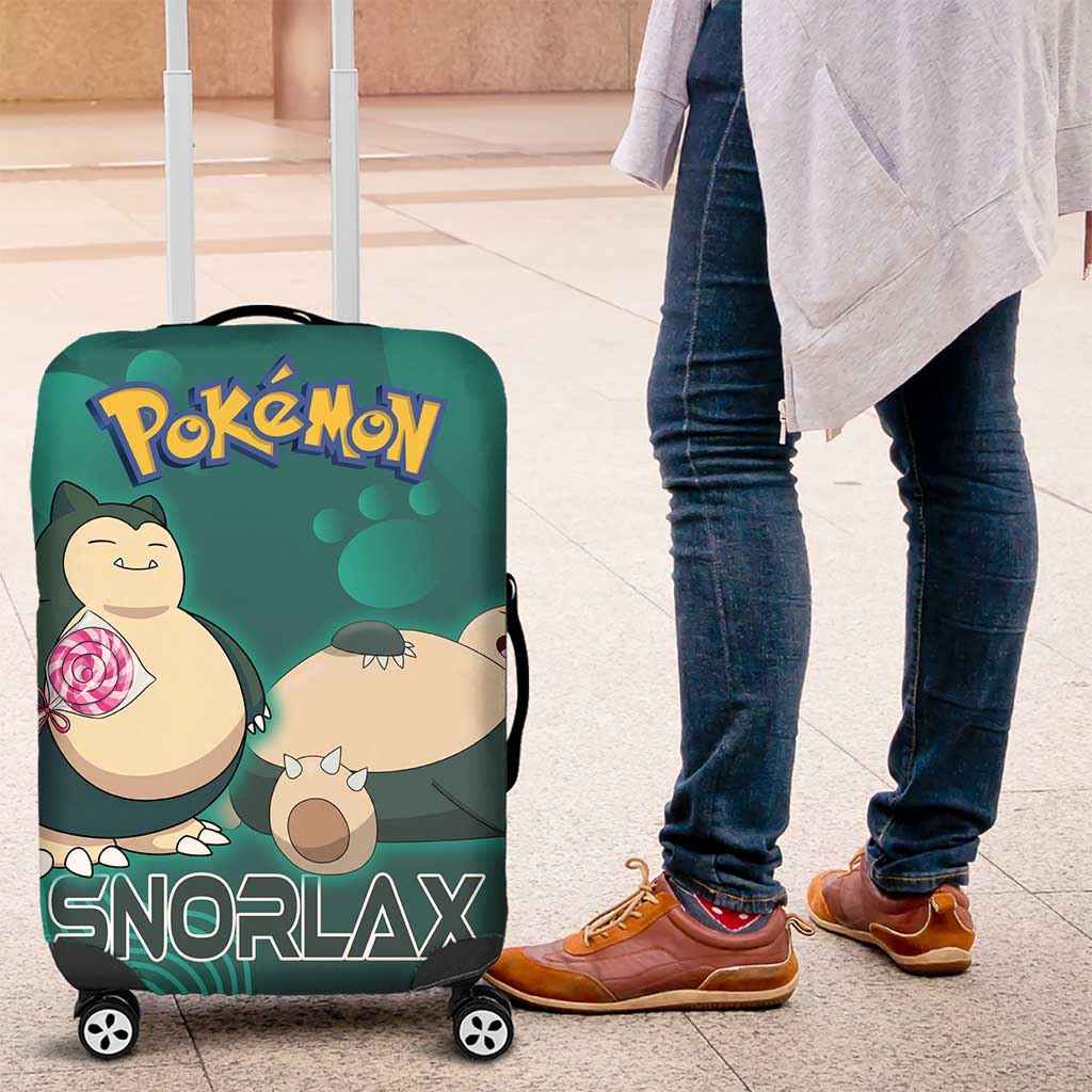 Snorlax Poké Luggage Cover Chill Mint Cartoon Bubble Style