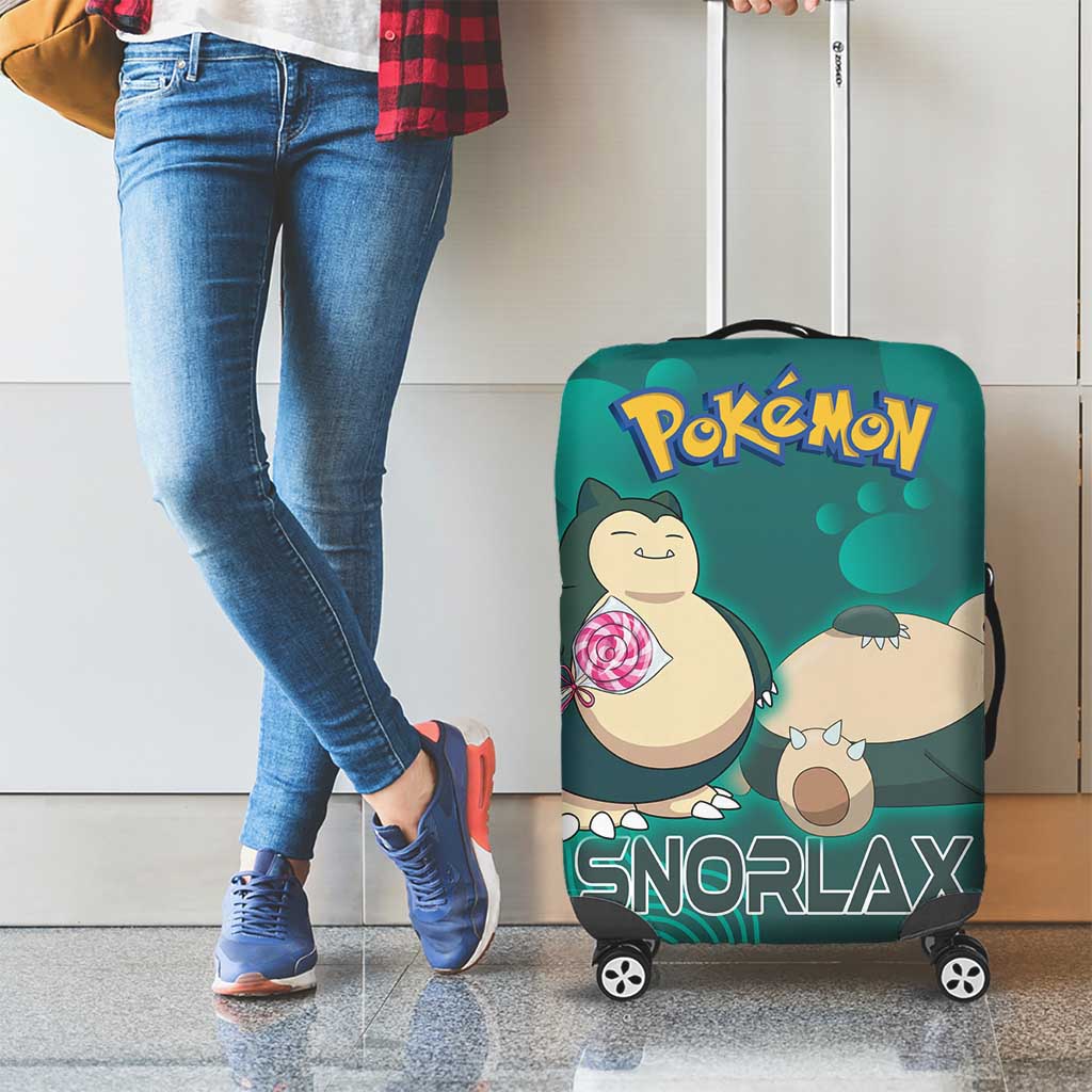 Snorlax Poké Luggage Cover Chill Mint Cartoon Bubble Style