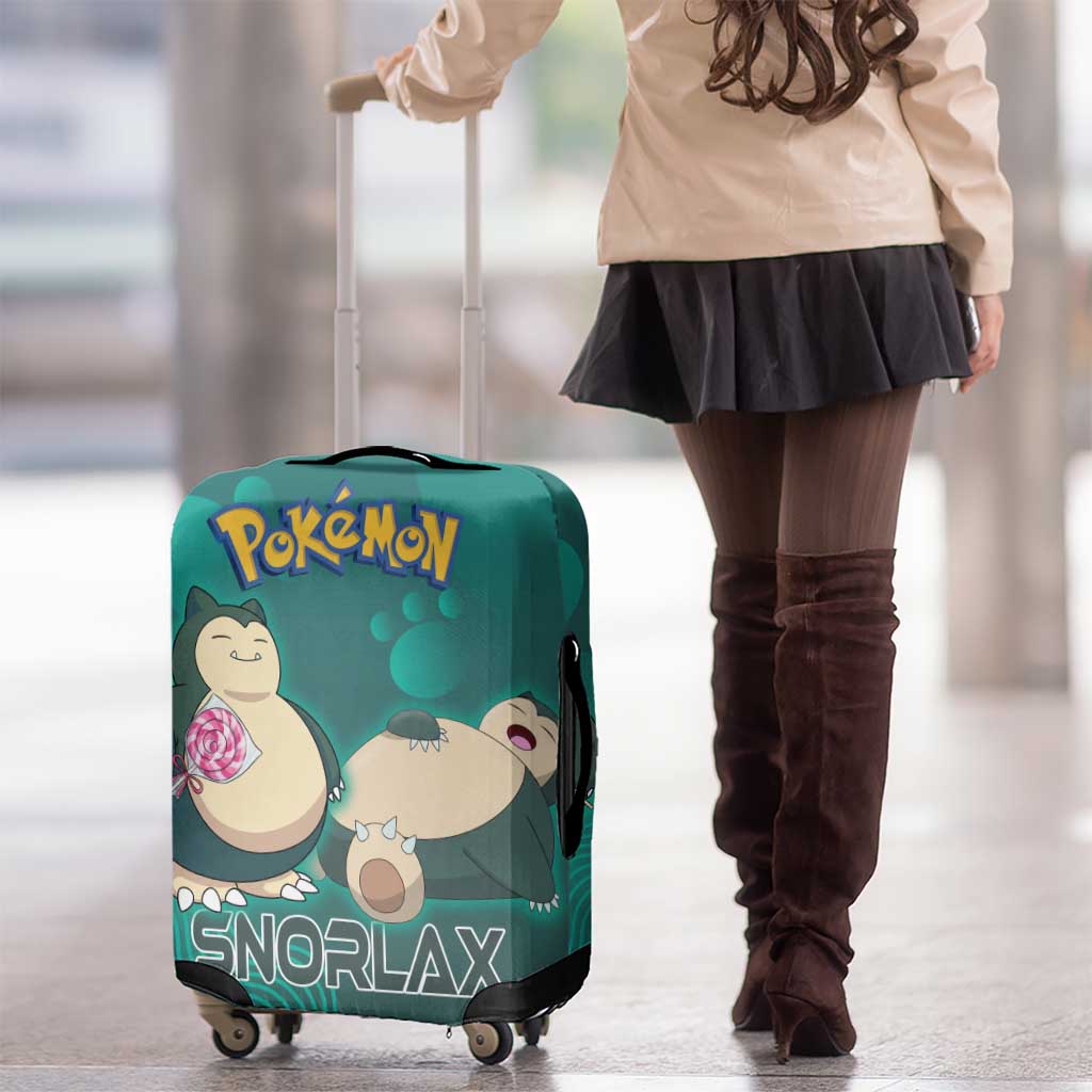 Snorlax Poké Luggage Cover Chill Mint Cartoon Bubble Style