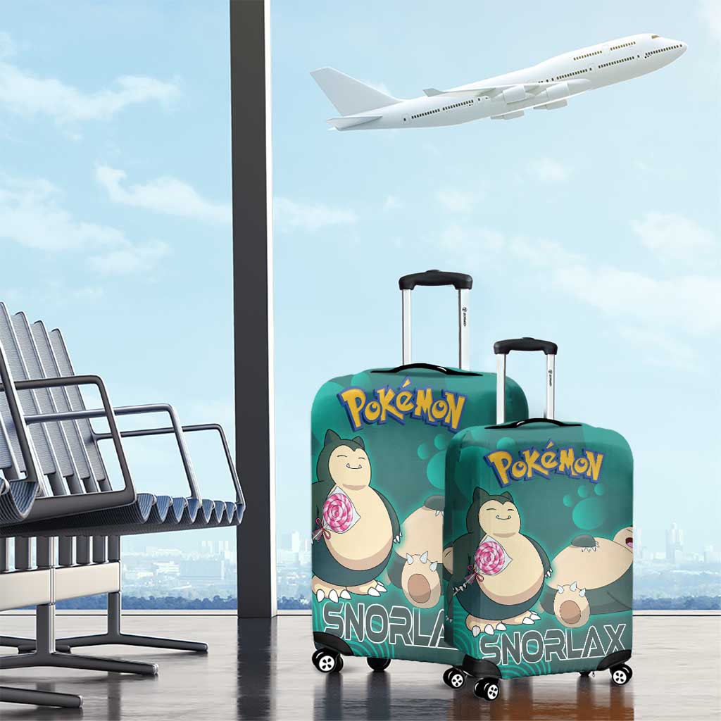 Snorlax Poké Luggage Cover Chill Mint Cartoon Bubble Style