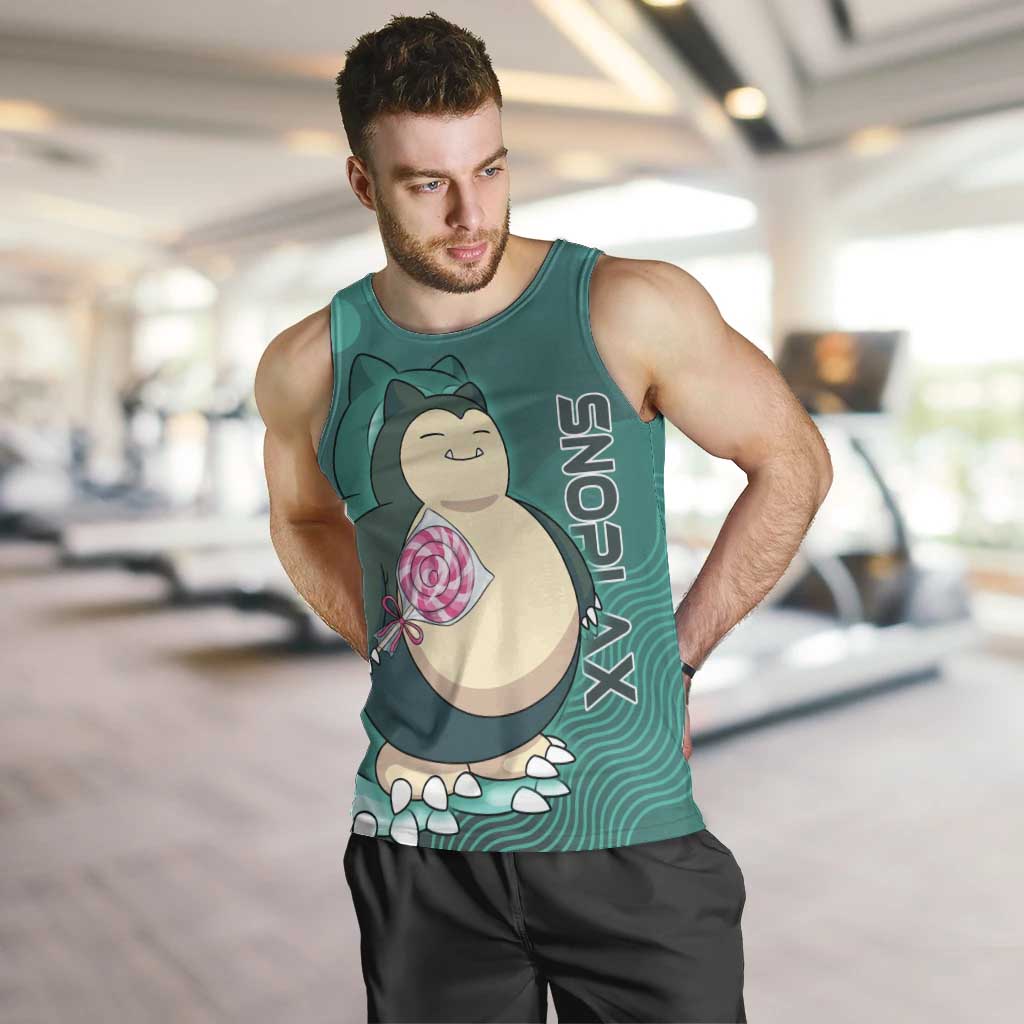 Snorlax Poké Men Tank Top Chill Mint Cartoon Bubble Style