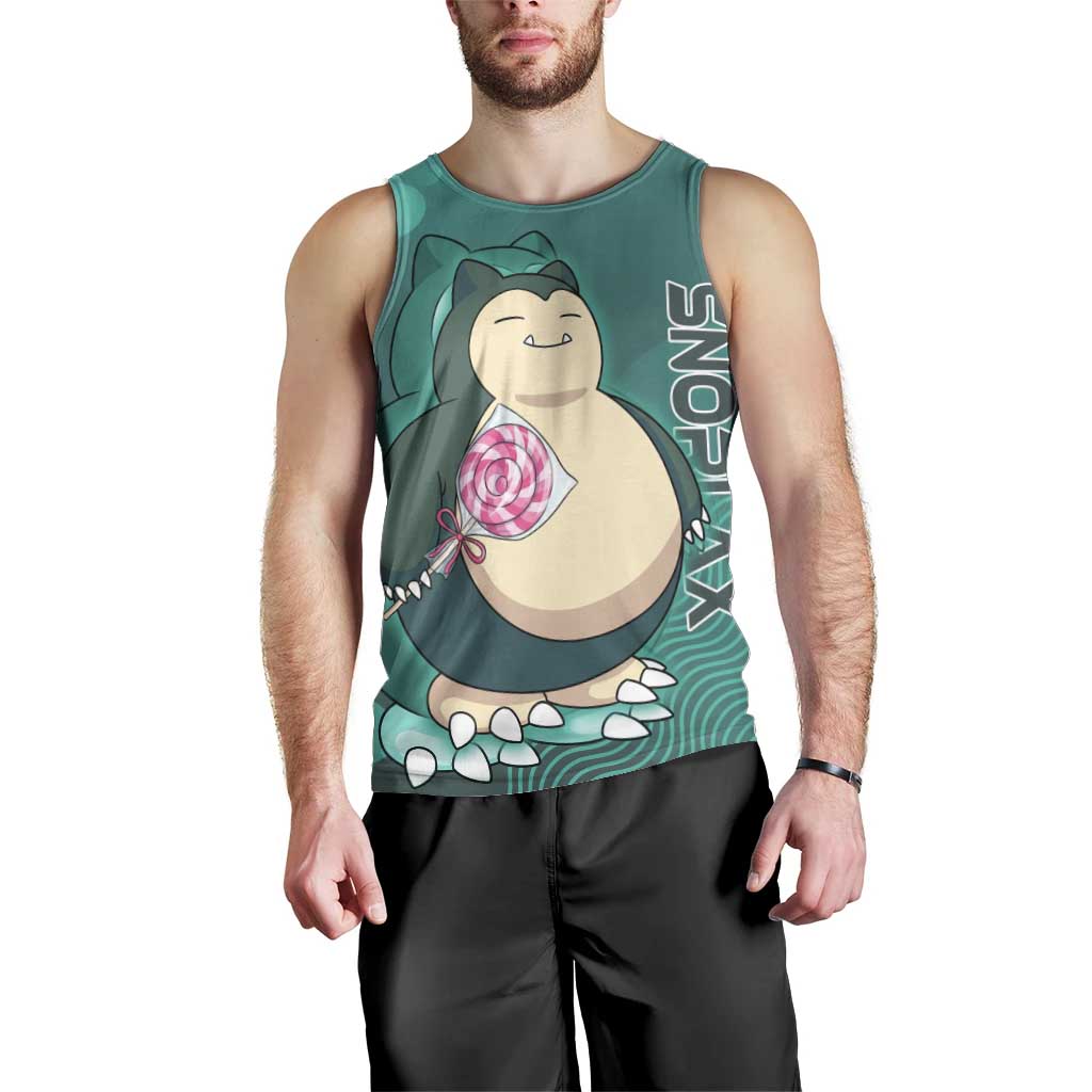 Snorlax Poké Men Tank Top Chill Mint Cartoon Bubble Style