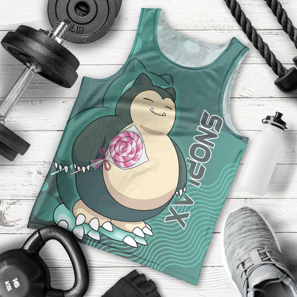 Snorlax Poké Men Tank Top Chill Mint Cartoon Bubble Style