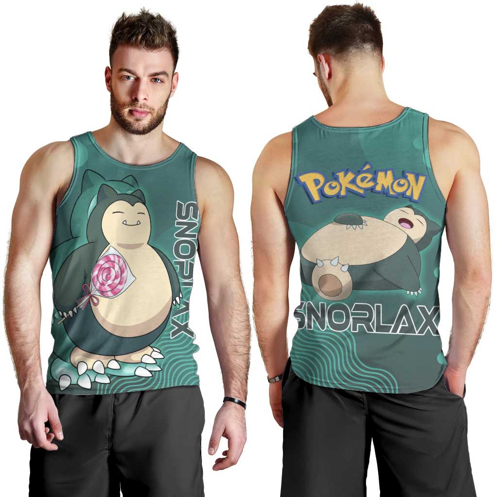 Snorlax Poké Men Tank Top Chill Mint Cartoon Bubble Style