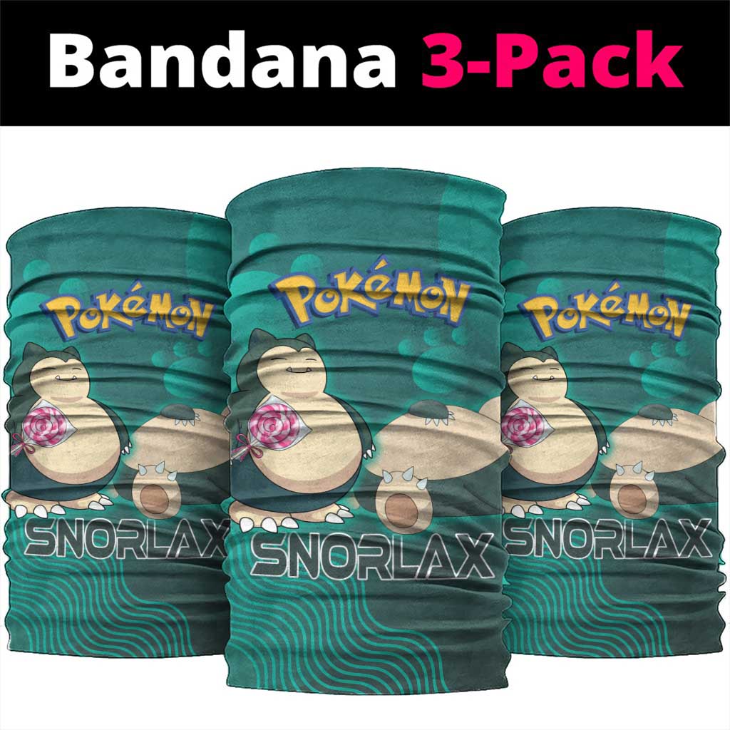 Snorlax Poké Neck Gaiter Chill Mint Cartoon Bubble Style