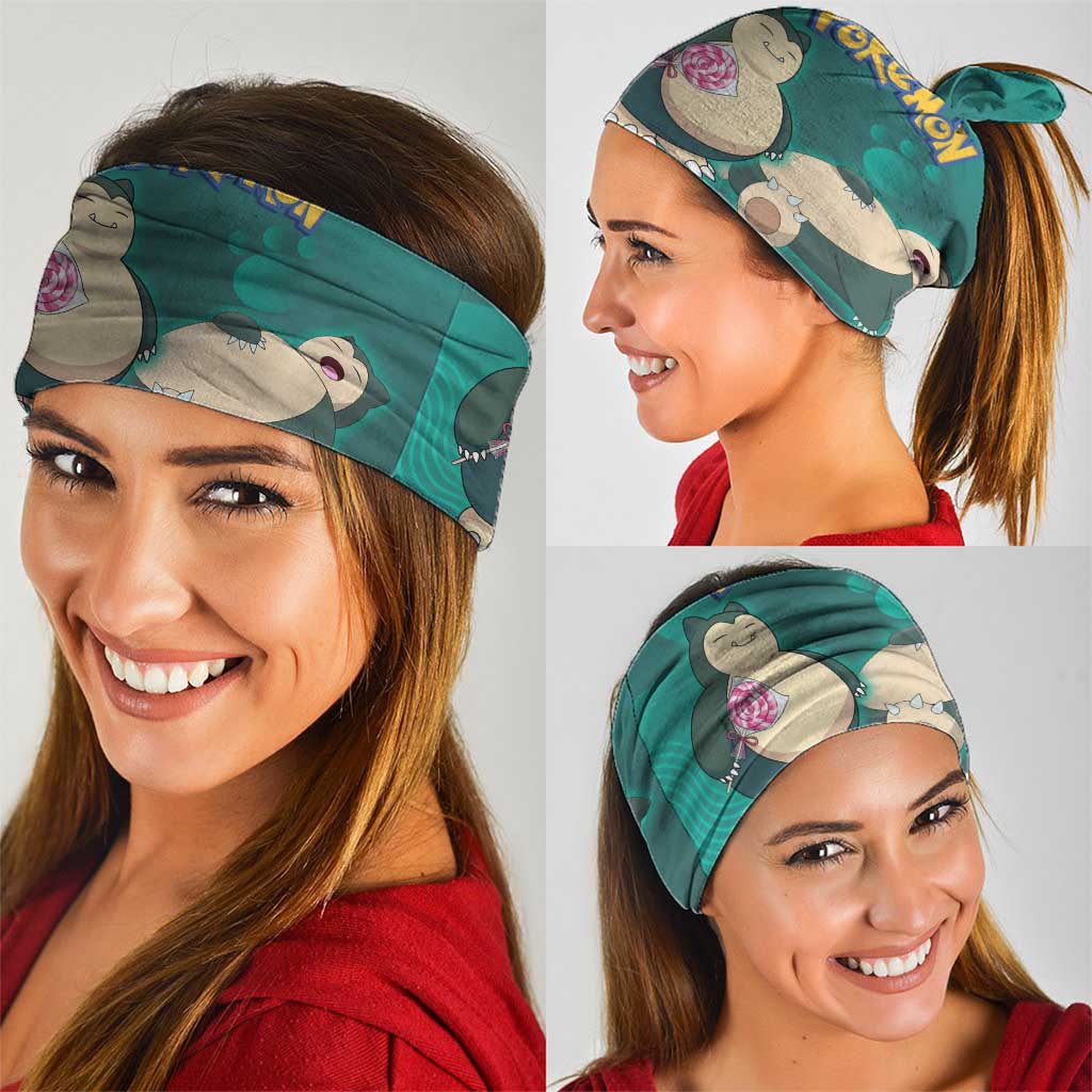 Snorlax Poké Neck Gaiter Chill Mint Cartoon Bubble Style