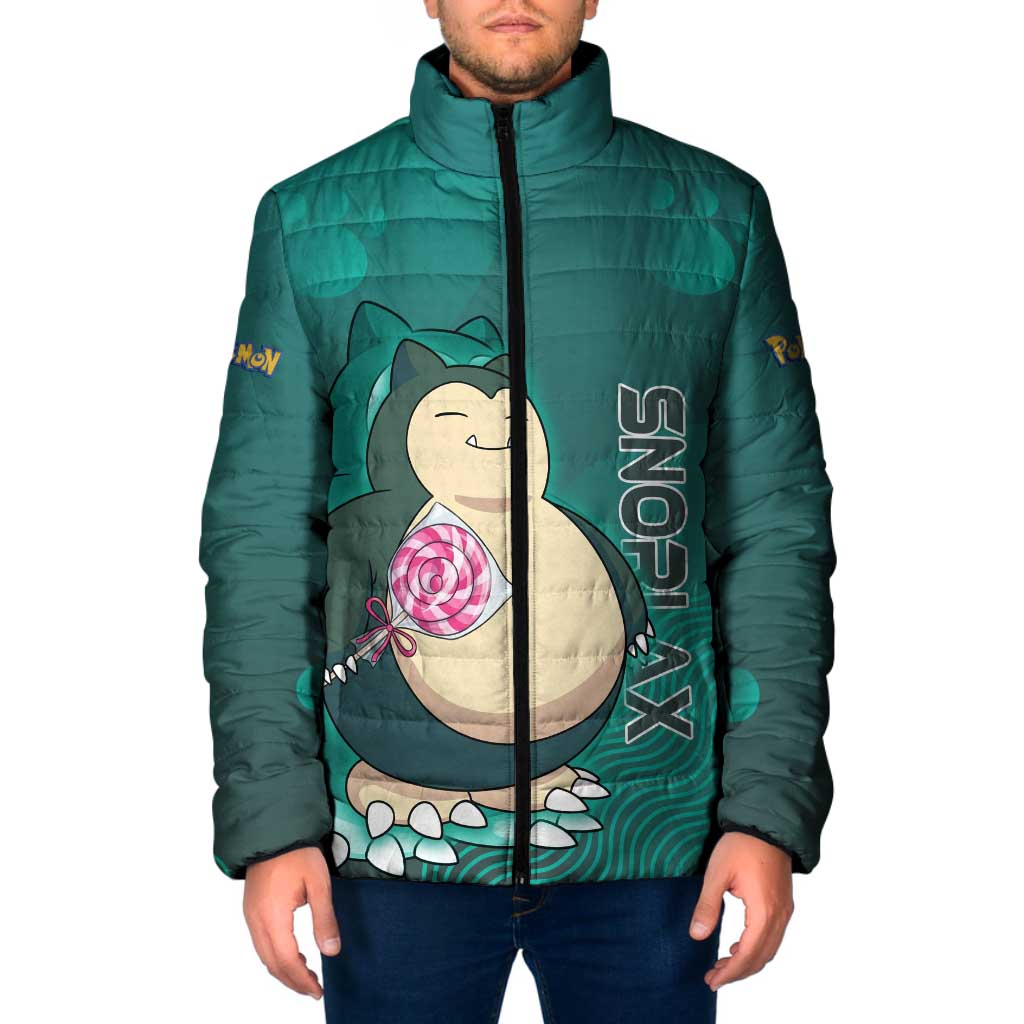Snorlax Poké Padded Jacket Chill Mint Cartoon Bubble Style