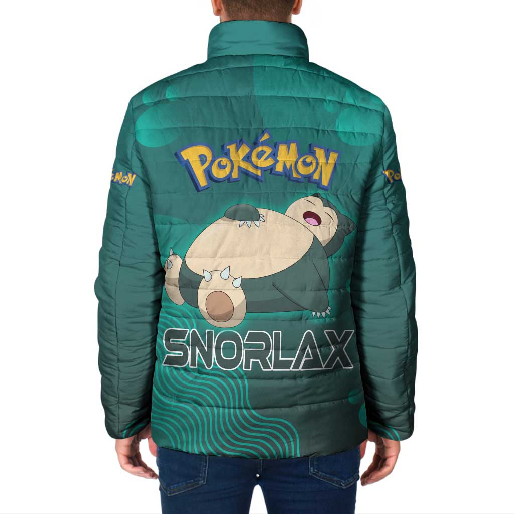Snorlax Poké Padded Jacket Chill Mint Cartoon Bubble Style