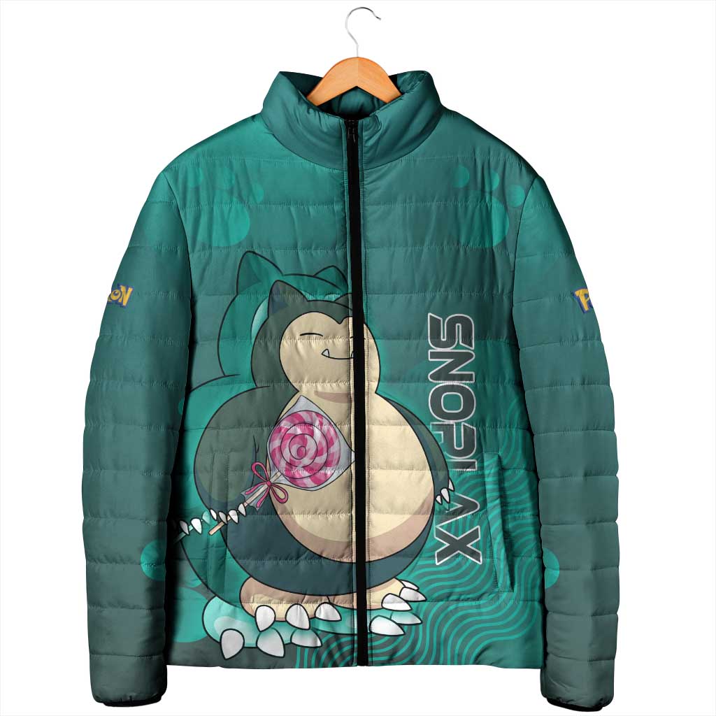 Snorlax Poké Padded Jacket Chill Mint Cartoon Bubble Style
