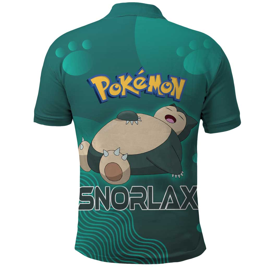 Snorlax Poké Polo Shirt Chill Mint Cartoon Bubble Style