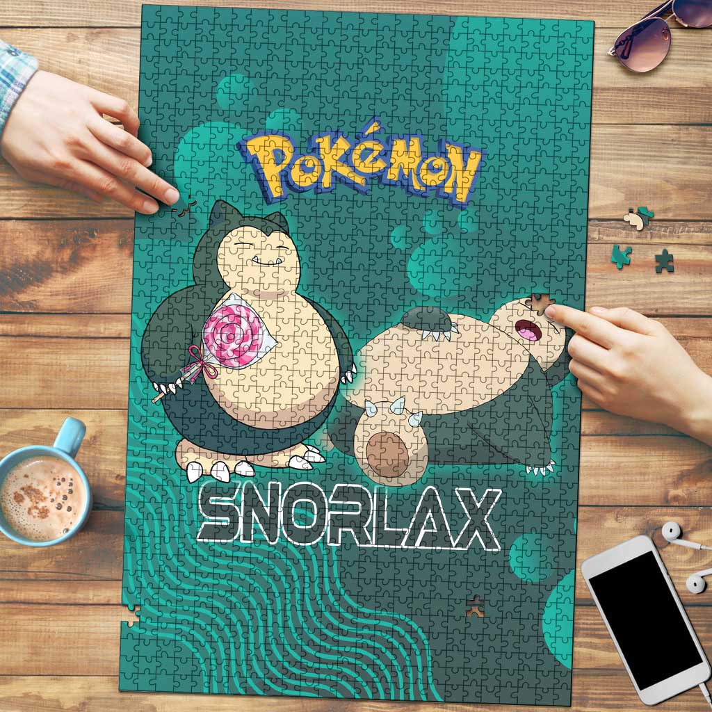 Snorlax Poké Puzzle Chill Mint Cartoon Bubble Style