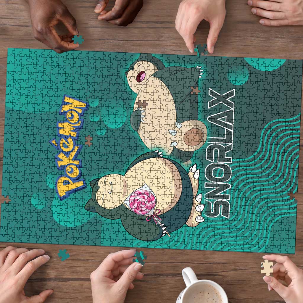 Snorlax Poké Puzzle Chill Mint Cartoon Bubble Style