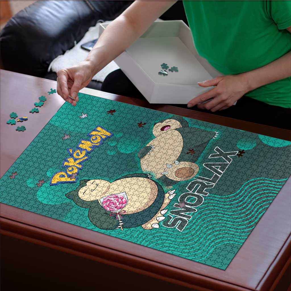 Snorlax Poké Puzzle Chill Mint Cartoon Bubble Style