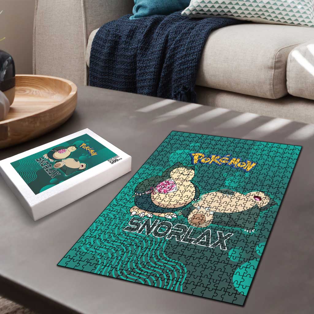 Snorlax Poké Puzzle Chill Mint Cartoon Bubble Style