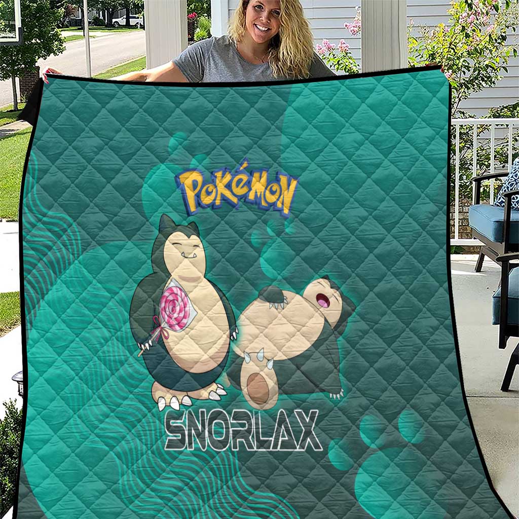 Snorlax Poké Quilt Chill Mint Cartoon Bubble Style