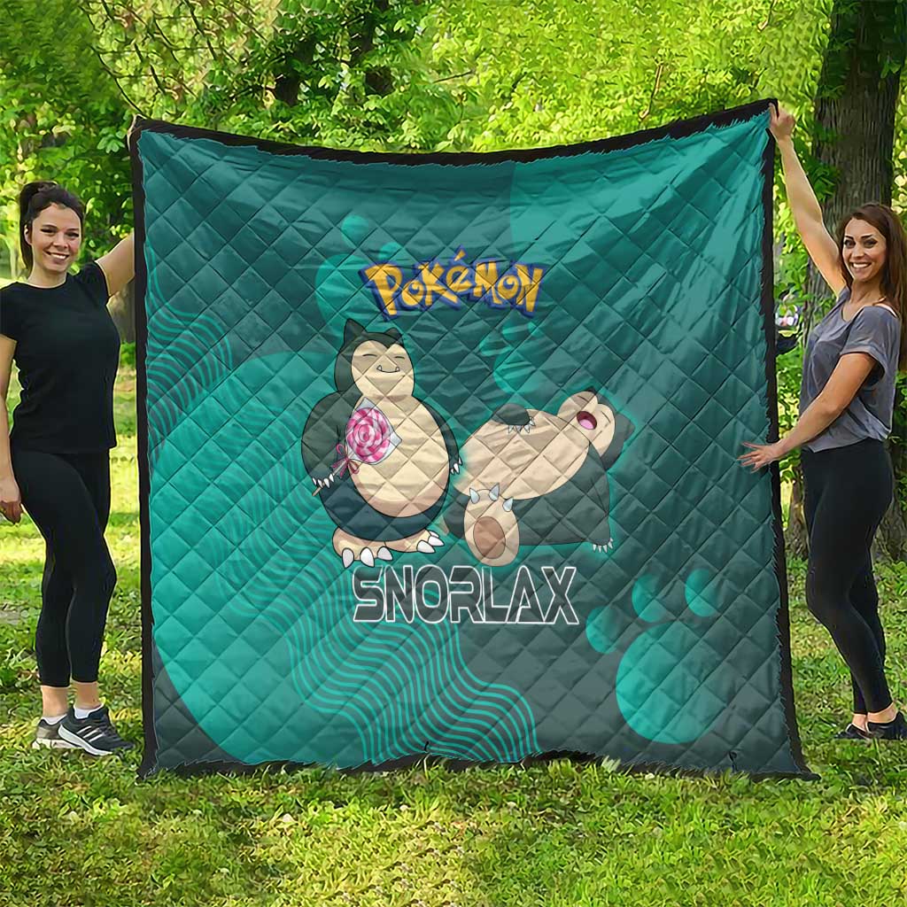 Snorlax Poké Quilt Chill Mint Cartoon Bubble Style