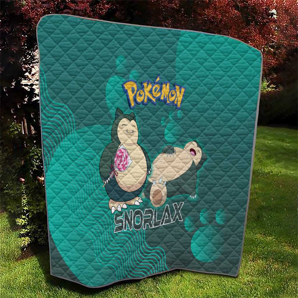 Snorlax Poké Quilt Chill Mint Cartoon Bubble Style
