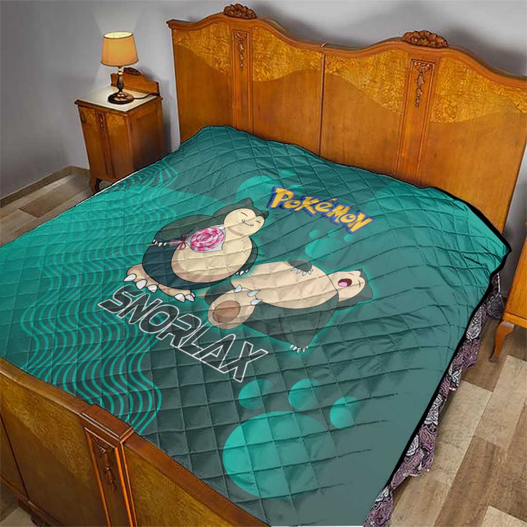 Snorlax Poké Quilt Chill Mint Cartoon Bubble Style