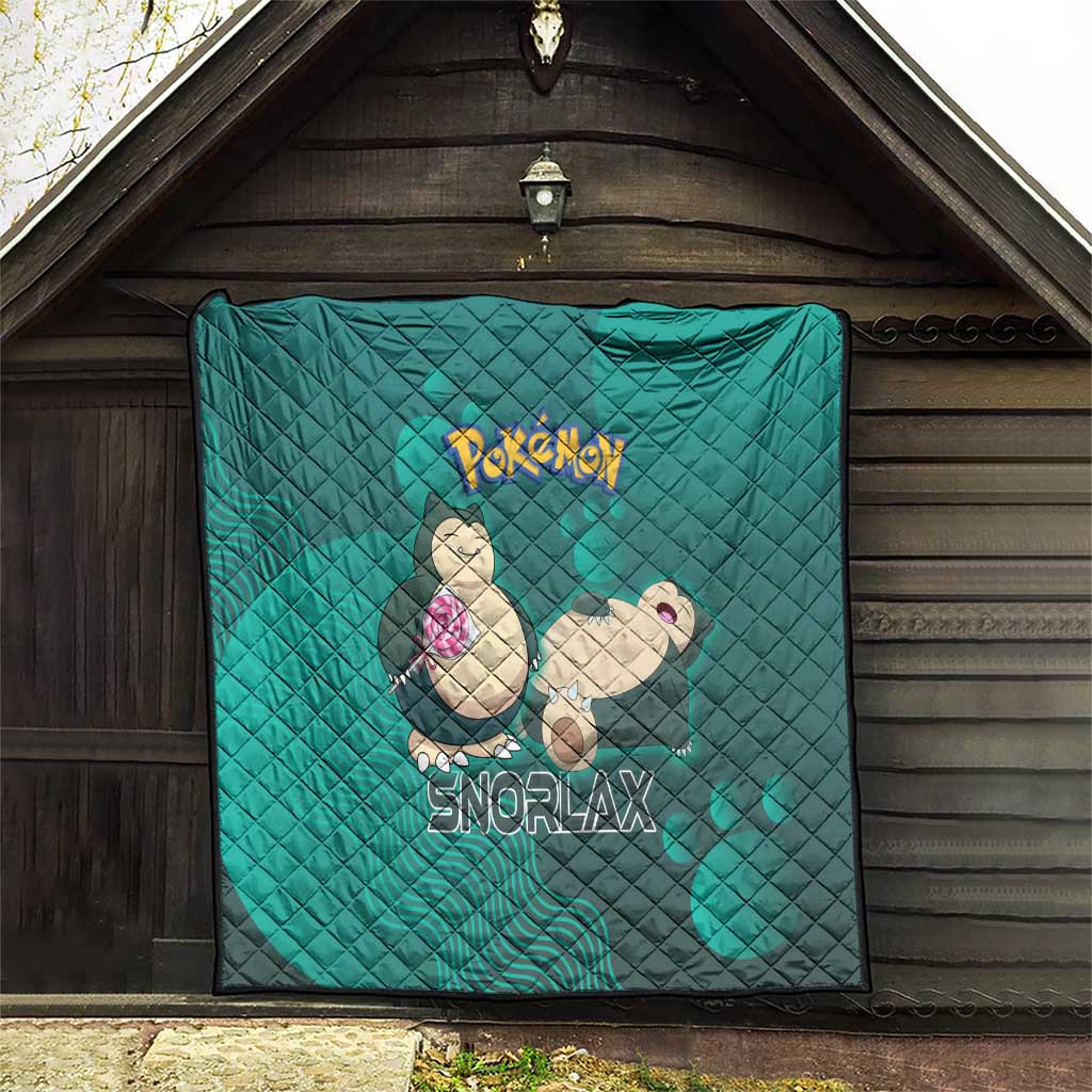 Snorlax Poké Quilt Chill Mint Cartoon Bubble Style