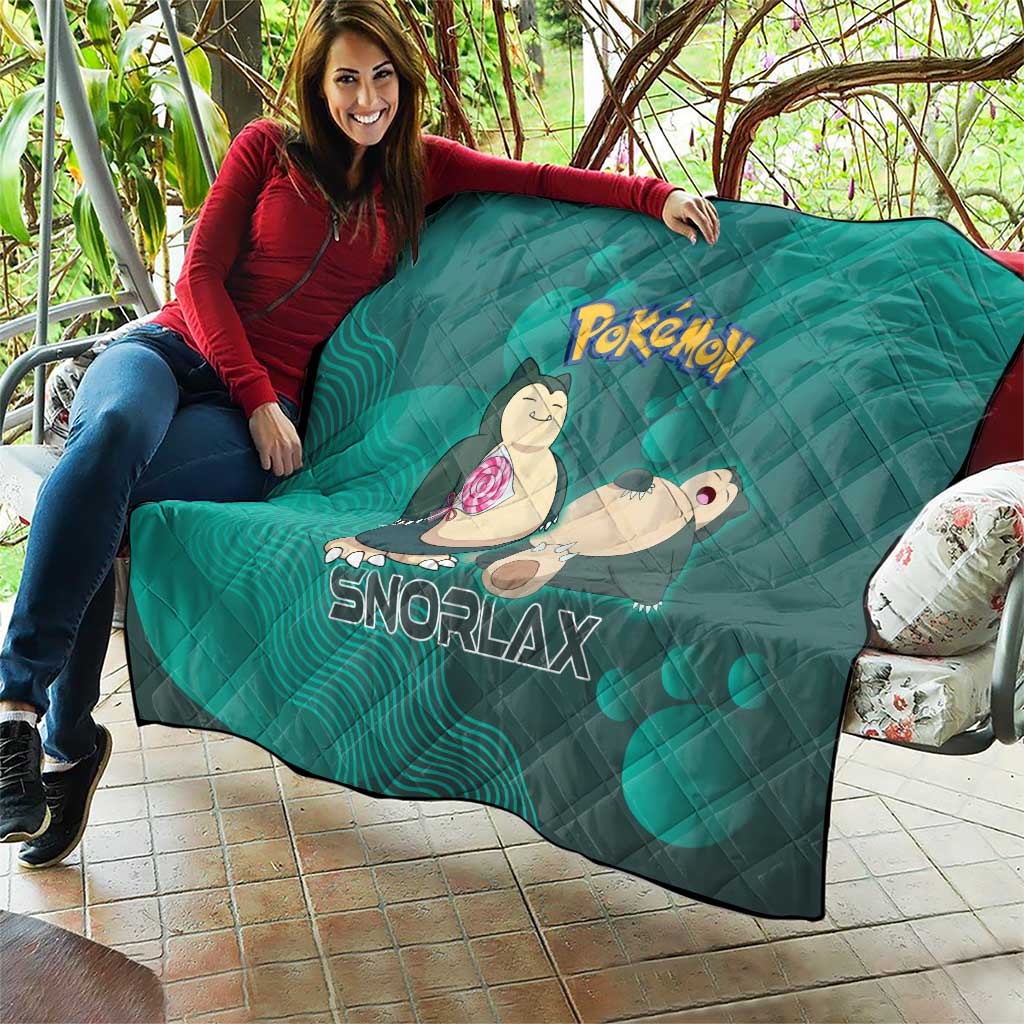 Snorlax Poké Quilt Chill Mint Cartoon Bubble Style