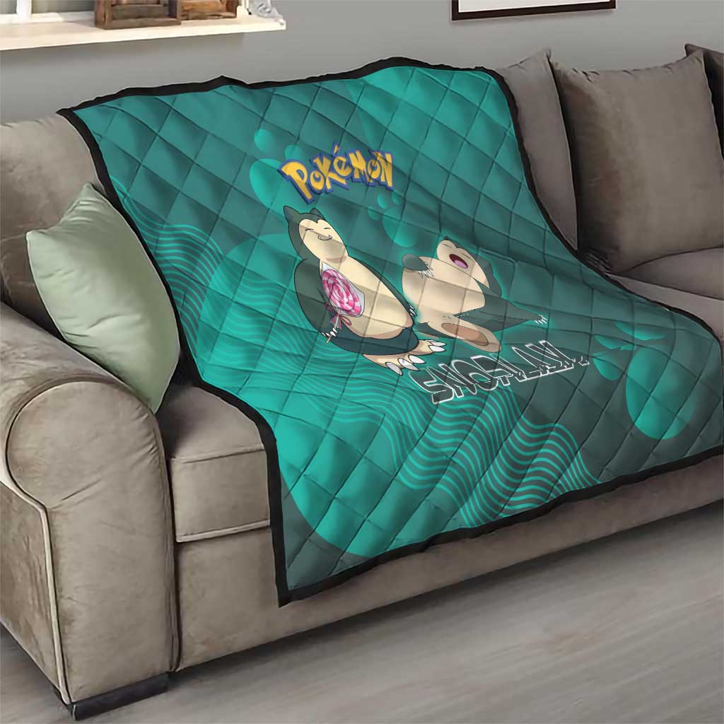 Snorlax Poké Quilt Chill Mint Cartoon Bubble Style