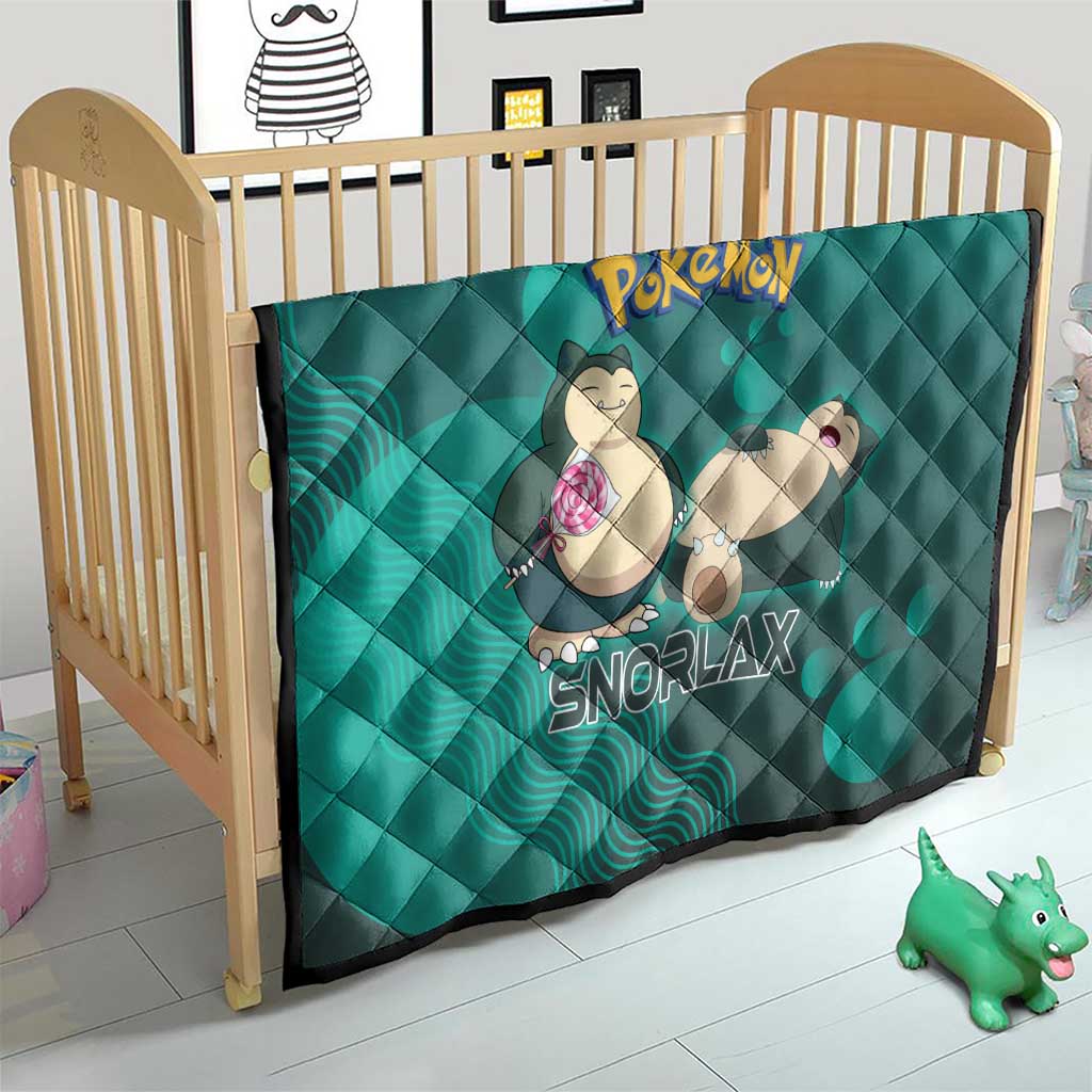Snorlax Poké Quilt Chill Mint Cartoon Bubble Style