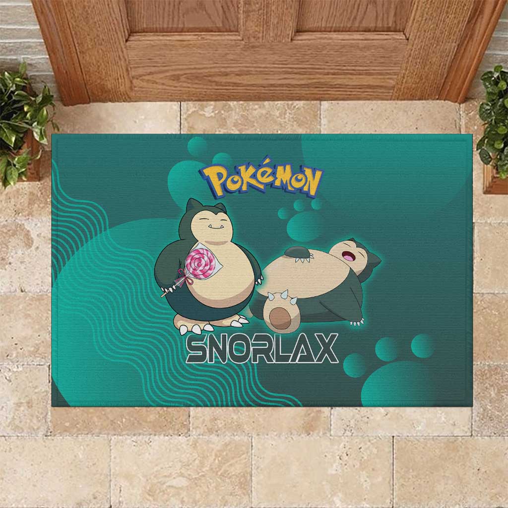 Snorlax Poké Rubber Doormat Chill Mint Cartoon Bubble Style